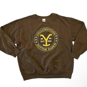 NWT Yellowstone Brown Sweatshirt with Logo Emblem
